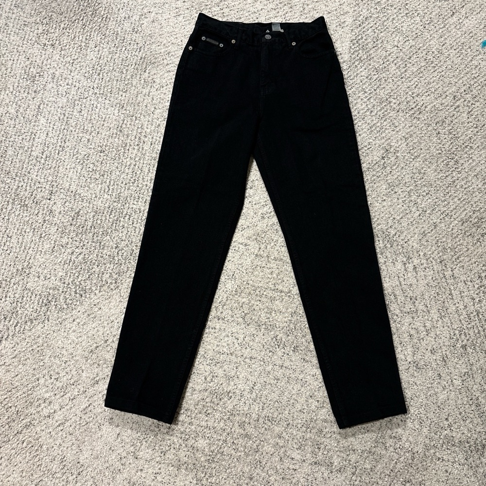 Vintage Calvin Klein 90s Mom Jean High Waisted Black Jeans 100% Cotton Sz 6 - Picture 3 of 8